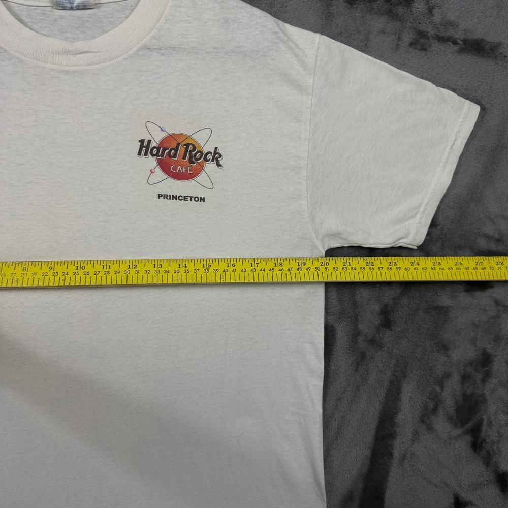 Hard Rock Cafe T-Shirt Medium White Einstein Princeton NJ Vintage Hanes 50/50 - Picture 5 of 8